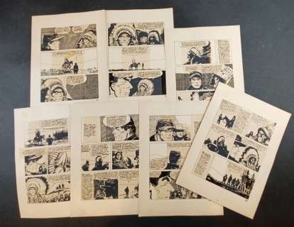 Hugo Pratt | Sergente Kirk - 7 tavole consecutive - Page volante - Exemplaire unique | Catawiki