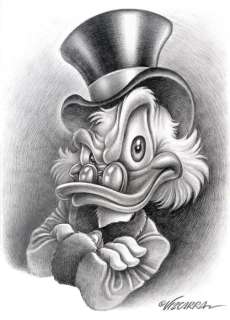 Vizcarra, Joan | Uncle $crooge Portrait - Framed Original Drawing - Joan Vizcarra - 70 x 50 cm - Pencil Art - (2018) | Catawiki