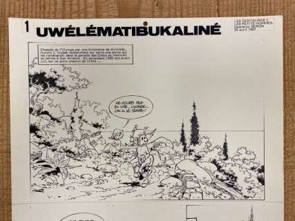 Seron, Pierre | Seron, Pierre - Planche originale - Les Petits Hommes T24 - Le Volcan d’or - (1987) | Catawiki