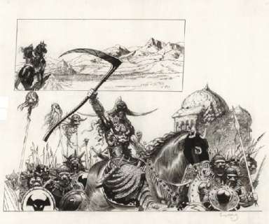 86: Suydam Death Dealer 4 splash original comic art | Russ Cochran