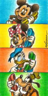 Joan Vizcarra | Disney Family "Group Call" - Original Drawing - Joan Vizcarra - Pencil Art - 50 x 25 cm | Catawiki