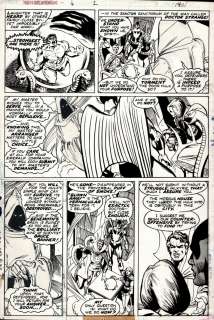 Gil Kane, Klaus Janson - giant-size defenders #2 p 14 (the hulk, dr strange, valkyrie, nighthawk all out action! ) 1974