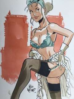 Meynet, Félix | Meynet, Félix - Dessin original en couleur - Mirabelle coquine Ã  Paris | Catawiki