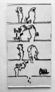 Osvaldo Cavandoli | "La linea" - Senza titolo - Page volante - Exemplaire unique | Catawiki