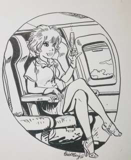 Walthéry, François | Walthéry, François - Dessin original - Natacha et Champagne - (2016) | Catawiki