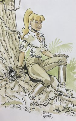 LES VARIATIONS DE SECCOTINE EDITION LUXE PULP’S BD - AVEC DÉDICACE DE FELIX MEYNET : PLEIN PIED COULEUR SECCOTINE DANS LA JUNGLE N°1 | Pulp’s