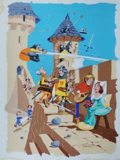 Sidney (Ramboux, Paul) | Sidney (Ramboux, Paul) - Originele tekening in kleur - Aanval op kasteel - (1978) | Catawiki