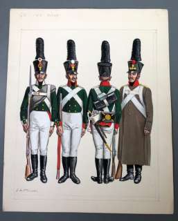 Funcken, Fred | Funcken, Fred - Dessin original couleur - L’Uniforme & armes des soldats du 1er Empire - Russie - (1969) | Catawiki