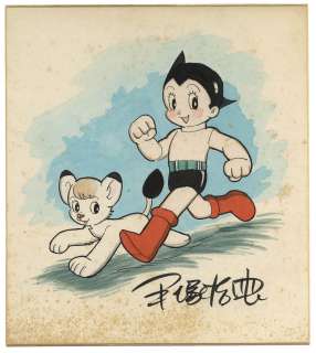 Osamu Tezuka Hand-Drawn Color Shikishi - Astro Boy and Jungle Emperor | Mandarake (Big Web)