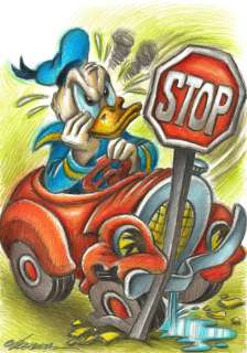 Joan Vizcarra | Donald Duck "Stop-Time" - Original Drawing - Joan Vizcarra - Pencil Art | Catawiki
