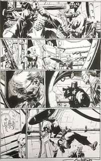 Mitchell Breitweiser - 43 x 28 cm. - Captain America 1 - Mitch Breitweiser - Original Captain America page - Exemplaire unique - (2008)