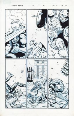 Carlos Pacheco | CAPTAIN AMERICA – CARLOS PACHECO ET MARIANO TAIBO – ISSUE 14 PAGE 2 | Galerie Barbier