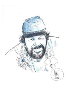Roberto Lauciello | BUD SPENCER - TAVOLA ORIGINALE ROBERTO LAUCIELLO - cm 24x33 | Catawiki