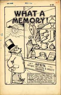 Carlson - WHAT A MEMORY!, PUZZLE FUN, Pg. 44 Original Comic Book Art (c. 1946) NO RESERVE! | Russ Cochran