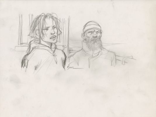 Enki Bilal | GRAPHITE IN PROGRESS 3 – Dessin original 68 | Galerie Barbier
