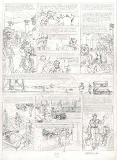 Teun Berserik | Blake et Mortimer, La vallée des immortels, menace sur Hong Kong, planche originale à la mine de plomb pour cet album paru en 2018 chez Blake et Mortimer (crayonnés au verso). | Septimus