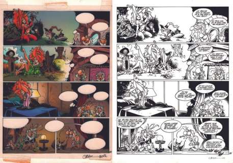 Crisse | Planche originale (p.54) et bleu de coloriage "Nautiliaa"  - Atalante. | Catawiki