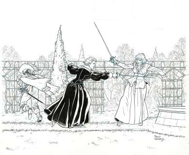 Venanzi - Lot 422 - Masquerouge, La veuve noire, couverture originale et 4ème plat original pour cet album paru en 2000 chez Glénat.