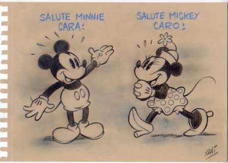 Xavi (Xavier Vives Mateu) | Mickey Mouse - MICKEY and MINNIE, carini - Signed Original Painting by Xavi - (2022) | Catawiki