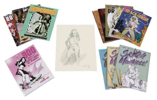 (13) MIKE HOFFMAN (20TH C.) DRAWING & SIGNED FANTASY ART BOOKS | Austin Auction Gallery
