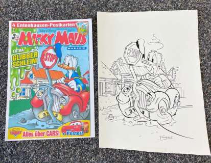 Ray Nicholson | Micky Maus 2006-38 - Original Disney ink drawing by Ray Nicholson for Germany Mickey Mouse Magazine - (2006) | Catawiki