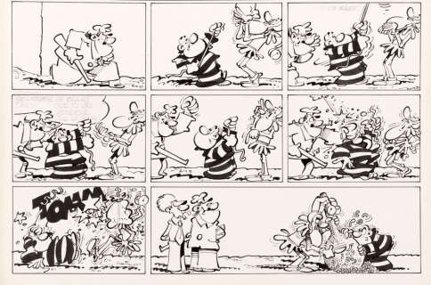 Maurice Rosy - Bobo  Ensemble de 3 demis planches de Bobo inachevées. On