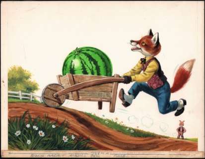 Severino Livraghi | Br’er Rabbit (Broer Konijn) - Gouache op board - Severino Livraghi - original illustr. - (1976) | Catawiki