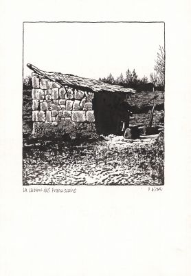 Frédéric Pajak | La cabane des Franciscains - Encre de Chine, plume et pinceau sur papier | Huberty Breyne Gallery