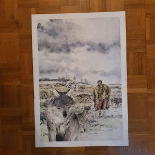Marc-Renier | Marc-Renier - Peinture originale - Les Contes de l’arbre au loup - (1988) | Catawiki