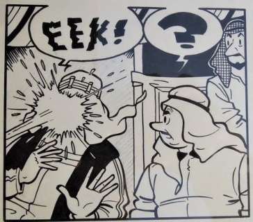 Willy Vandersteen | Vandersteen, Willy - Originele pagina (p.40) Suske en Wiske 50 - Sjeik el Ro-Jenbiet - met luxe groot formaat hc - (1963/2018) | Catawiki