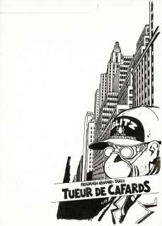 Tardi | Tueur de Cafard, dessin original à l’encre de chine publié dans “A suivre” en 1983. | Septimus