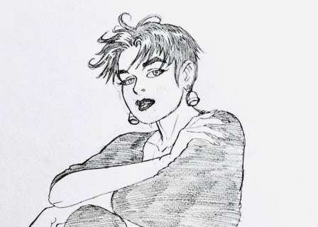 Roberto Baldazzini | Roberto Baldazzini - Chiara Rosenberg / matita su carta - Page volante - Exemplaire unique | Catawiki