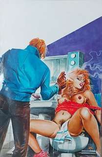 Mario Cubbino - Attualità Nera Extra n. 23 - Mario Cubbino - Cover originale "Lo spray della violenza" - Page volante - Exemplaire unique - (1989)