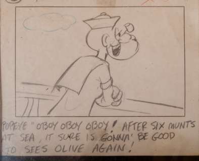 Original Storyboard sketch Popeye | Zwiggelaar Auctions