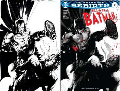 Mark Simpson [As Jock] - all star batman #2 cover (batman kicking two-face on the evil side of his face.... Lol) 2016