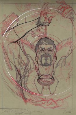 Fleer Ultra Midnight Suns Doctor Strange preliminary art by Simone Bianchi | DiTullio Art Collective