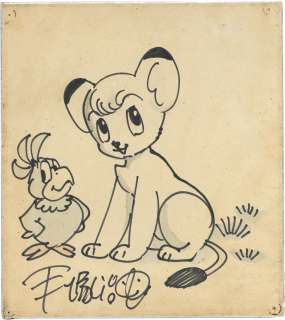 Osamu Tezuka Handwritten color colored paper "Jungle Emperor" Leo, Coco | Mandarake (Big Web)