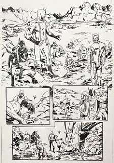 Gabriel Hardman - Avengers vs Atlas #3 Page 17 - Hardman - Avengers page - Half Splash - Exemplaire unique - (2010)