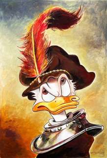 Tony Fernandez, Disney Artist | Donald Duck Inspired By Rembrandt’s "An Old Man in Military Costume" (1630) - 70 x 50 cm - Original Painting - Tony Fernandez Signed - Original Acrylic Art | Catawiki