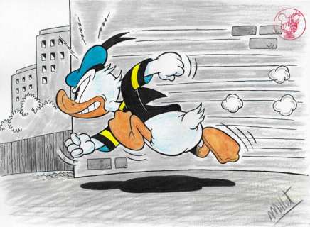 Millet | Donald Duck - I am not angry! - Signed Original Colour Drawing by Millet | Catawiki