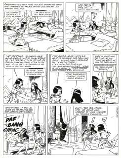 De Gieter | Papyrus, L’île cyclope, planche originale à l’encre de chine pour cet album paru en 1991 chez Dupuis. | Septimus