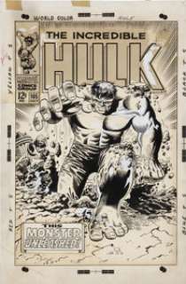 Marie Severin and Frank Giacoia The Incredible Hulk #105 Cover Original Art (Marvel, 1968). The terrifying - | Heritage