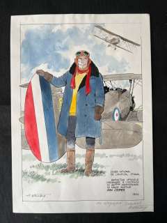 Weinberg, Albert | Weinberg, Albert - Dessin original couleur - Dan Cooper - Musée National de l’aviation - (1994) | Catawiki