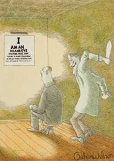 GAHAN WILSON (American, b. 1930) Playboy cartoon illustration, page 179, April 1971 Mixed media on board 9.75 x - | Heritage