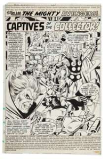 Dave Wenzel and Pablo Marcos Avengers #174 Splash page 1 Original Art (Marvel, 1978). Iron Man, Hawkeye, Thor -