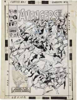 John Buscema and Vince Colletta Avengers #44 Cover Original Art (Marvel, 1967). Twice-up Marvel cover art from - | Heritage