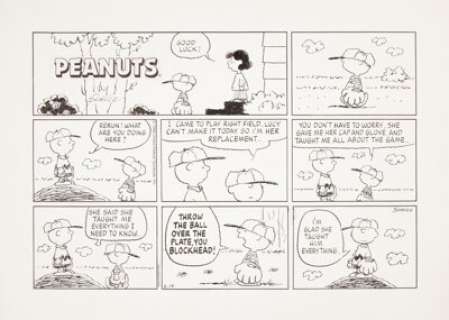 Charles Schulz Peanuts Sunday Comic Strip Original Art dated 6-14-98 (Universal Feature Syndicate, 1998). - | Heritage