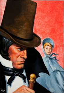 Norman Nodel Classics Illustrated #39 Jane Eyre Painted Cover Original Art (Gilberton, 1963). This bold cover for -