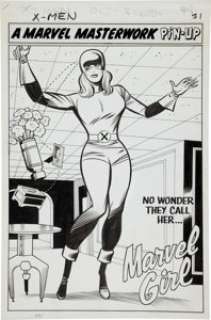 Jack Kirby X-Men #9 Marvel Girl a Marvel Masterwork Pin-Up Original Art (Marvel, 1965). "No wonder they call - | Heritage