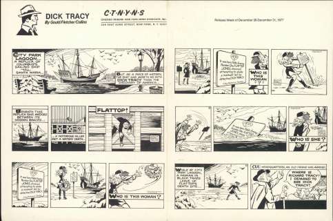 Gould, Fletcher, Collins- Dick Tracy Daily Proof Sheet 12/28-12-31/1977 | Russ Cochran